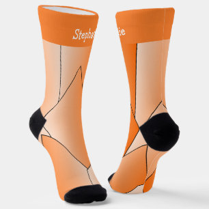 Orange Art Deco Design Socks
