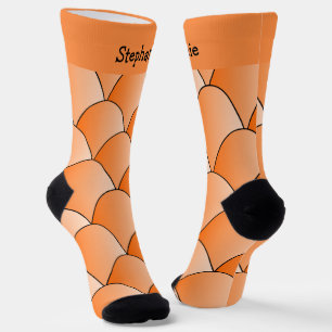Orange Art Deco Design Socks