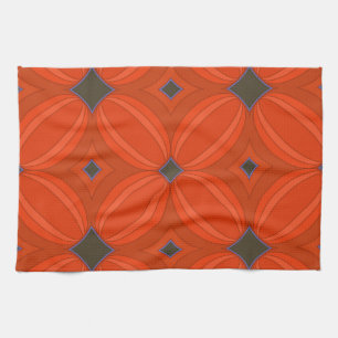 Orange Art Deco Kitchen Towel