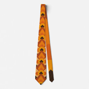 Orange Art Deco Neck Tie