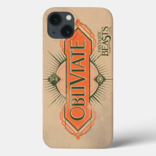 Orange Art Deco Obliviate Spell Graphic iPhone 13 Case