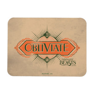 Orange Art Deco Obliviate Spell Graphic Magnet
