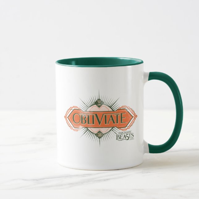 Orange Art Deco Obliviate Spell Graphic Mug (Right)