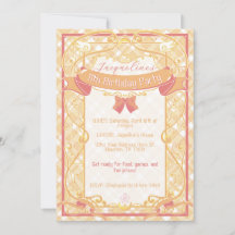 Orange Art Nouveau Princess Birthday