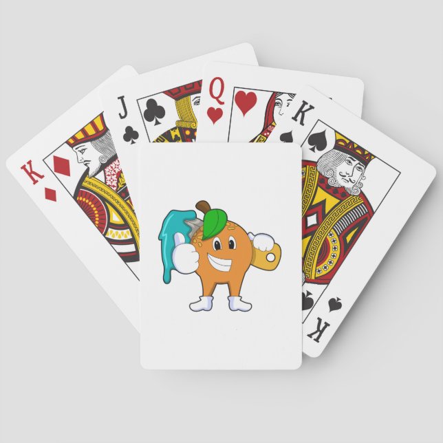 Orange as Painter with Paint brush Playing Cards (Back)