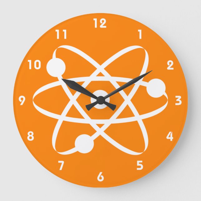 Orange Atom Large Clock (Front)