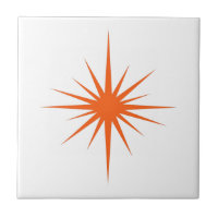 Orange Atomic Starburst Mid-century Modern
