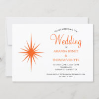 Orange Atomic Starburst Mid Century Wedding