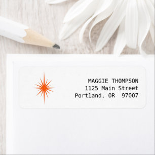 Orange Atomic Starburst Retro Mid Century