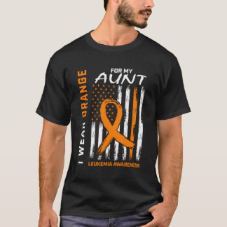 Orange Aunt Leukaemia Awareness Products American T-Shirt