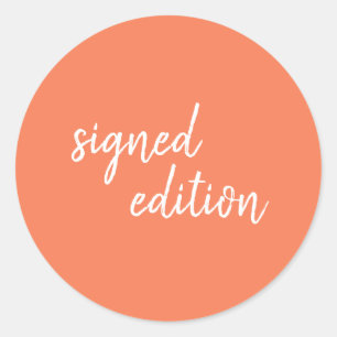 Orange Author Signed Copy Book Round Seal Design