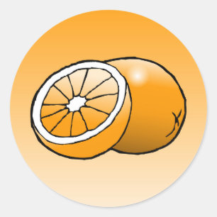 Orange - Autocollant Rond Classique