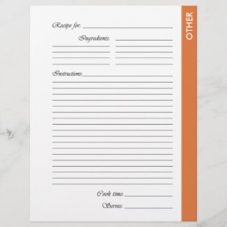 Orange AUTRES Pages de recette recto-verso