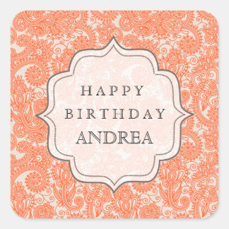 Orange Autumn Birthday Dessert Table Tag Label