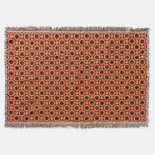 Orange Autumn Flower Throw Blanket