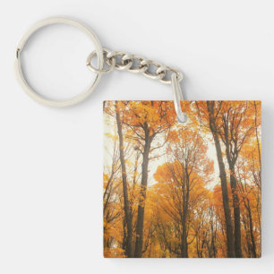 Orange Autumn Forest Keychain
