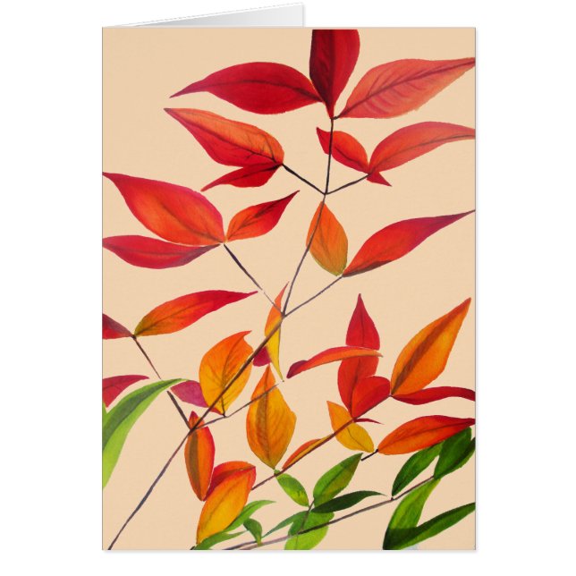 Orange Autumn laisse l'aquarelle originale (Devant)