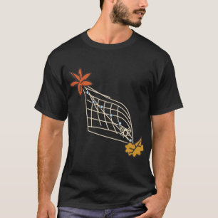Orange Autumn Leaves Spiderweb with Water Drops T-Shirt