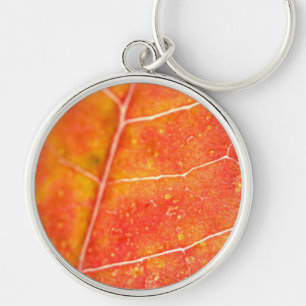 Orange Autumn Maple Leaf Key Chain