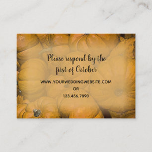 Orange Autumn Pumpkins Wedding RSVP Response Card