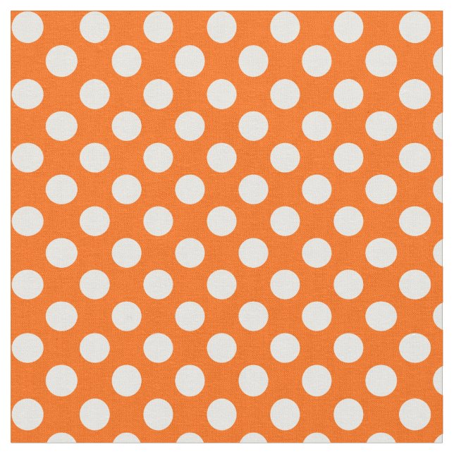Orange avec le tissu blanc de point de polka (Fermer)