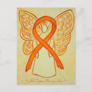 Orange Awareness Ribbon Angel Custom Postcard