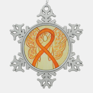 Orange Awareness Ribbon Angel Customized Ornament