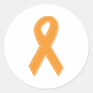 Orange Awareness Ribbon Classic Round Sticker