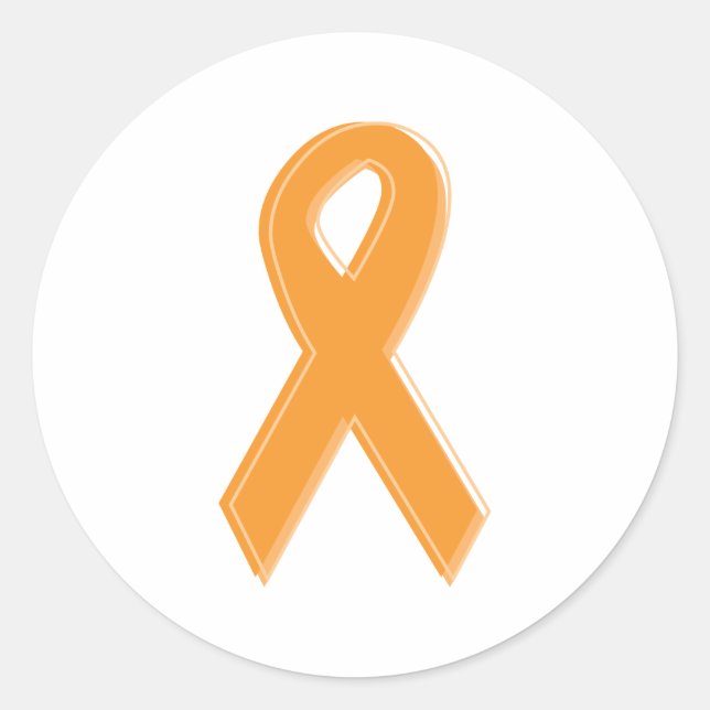 Orange Awareness Ribbon Classic Round Sticker (Front)