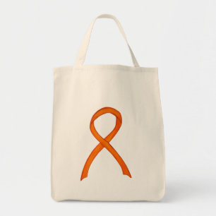 Orange Awareness Ribbon Custom Art Tote Bag