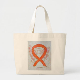 Orange Awareness Ribbon Custom Art Tote Bag