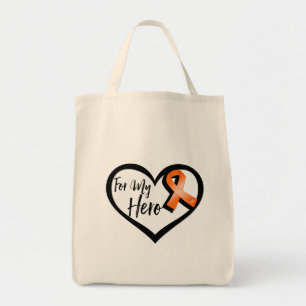 Orange Awareness Ribbon For My Hero Tote Bag