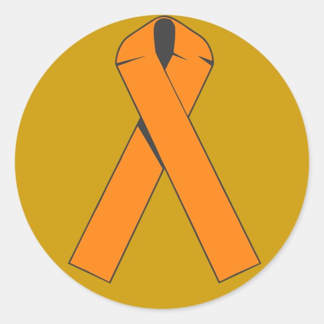 Orange Awareness Ribbon Products Classic Round Sticker (Front)