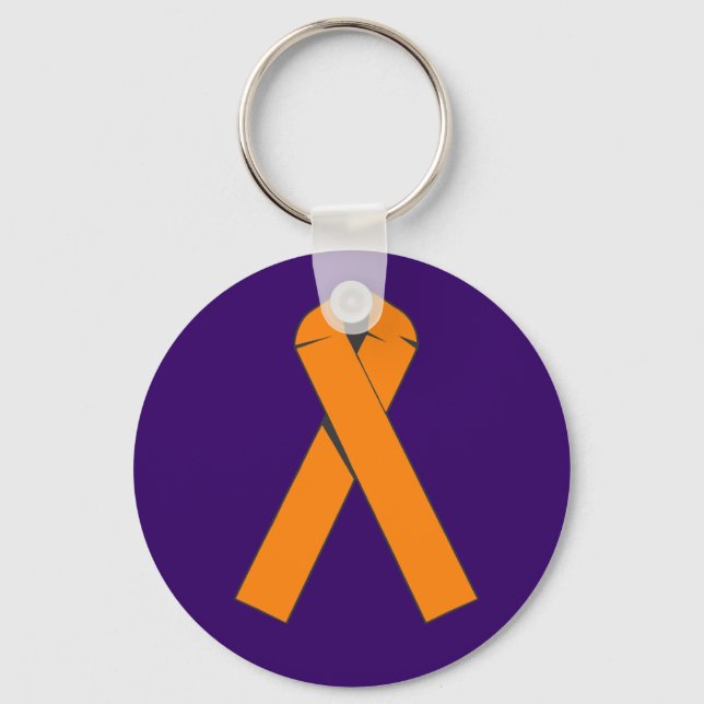 Orange Awareness Ribbon Products Keychain (Front)