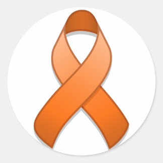 Orange Awareness Ribbon Round Sticker