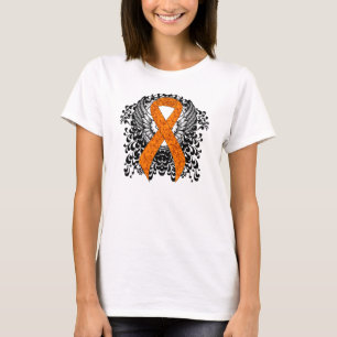 Orange Awareness Ribbon with Wings T-Shirt