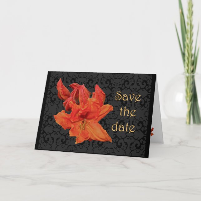Orange Azalea Blossoms Invitation (Front)