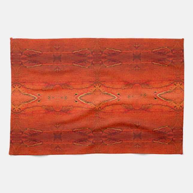 Orange Aztec Pattern2.0 Kitchen Towel (Horizontal)