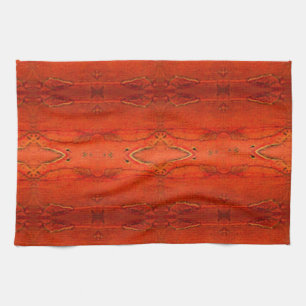 Orange Aztec Pattern Kitchen Towel