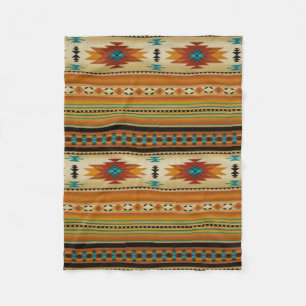 ORANGE Aztec Print Fleece Blanket