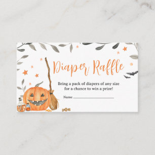 Orange Baby is Brewing Cute Diaper Raffle Enclosure Card