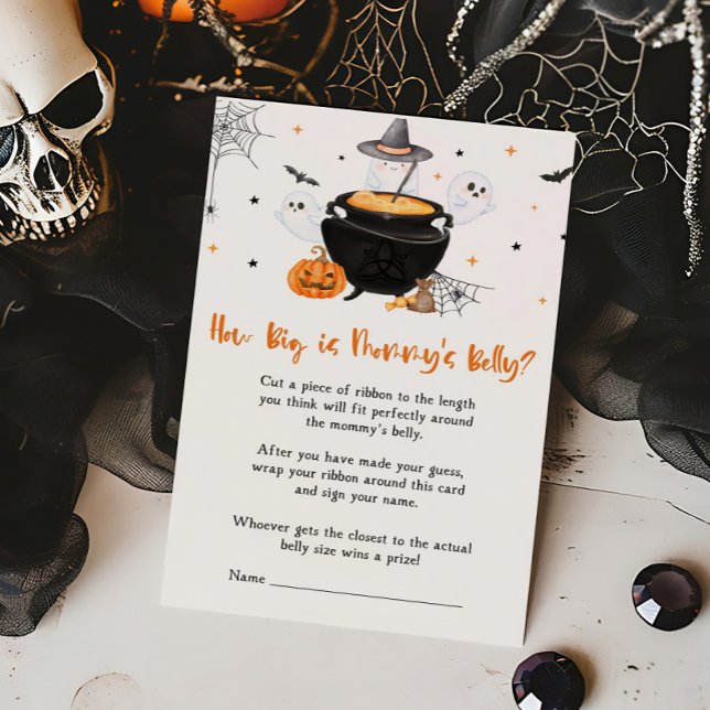 Orange Baby is Brewing How Big is Mommys Bell Game (Baby is Brewing Baby Shower How Big is Mommy's Belly Game)