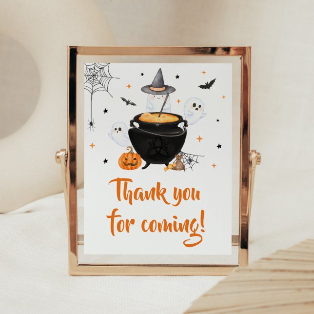 Orange Baby is Brewing Thank you for Coming Poster (Baby is Brewing Baby Shower Thank you for Coming Sign)