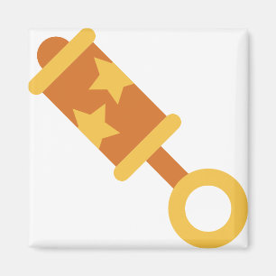 orange baby rattle magnet
