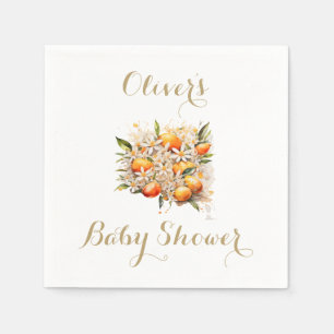 Orange Baby Shower Gender Neutral Citrus Napkin