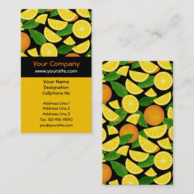 Orange Background Business Card (Front/Back)