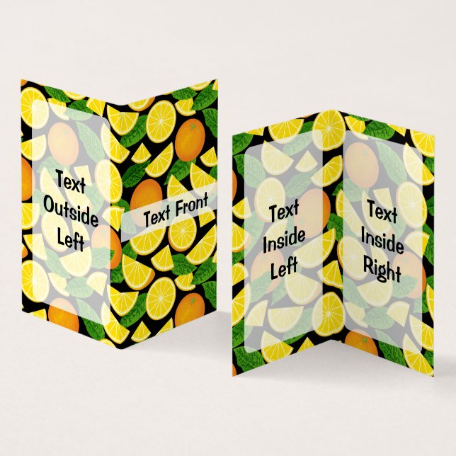 Orange Background Business Card (Inside and Outside)