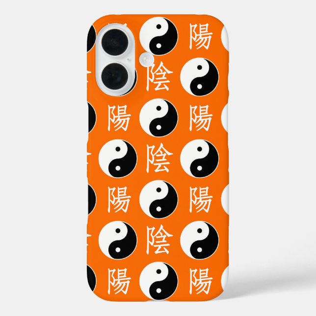 Orange Background Chinese Yinyang Pattern Case-Mate iPhone Case (Back)