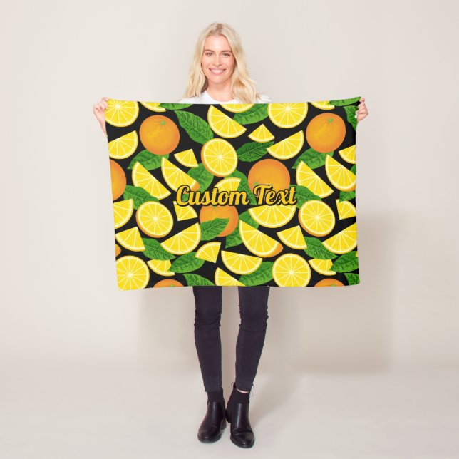 Orange Background Fleece Blanket (In Situ)