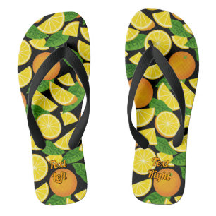 Orange Background Flip Flops